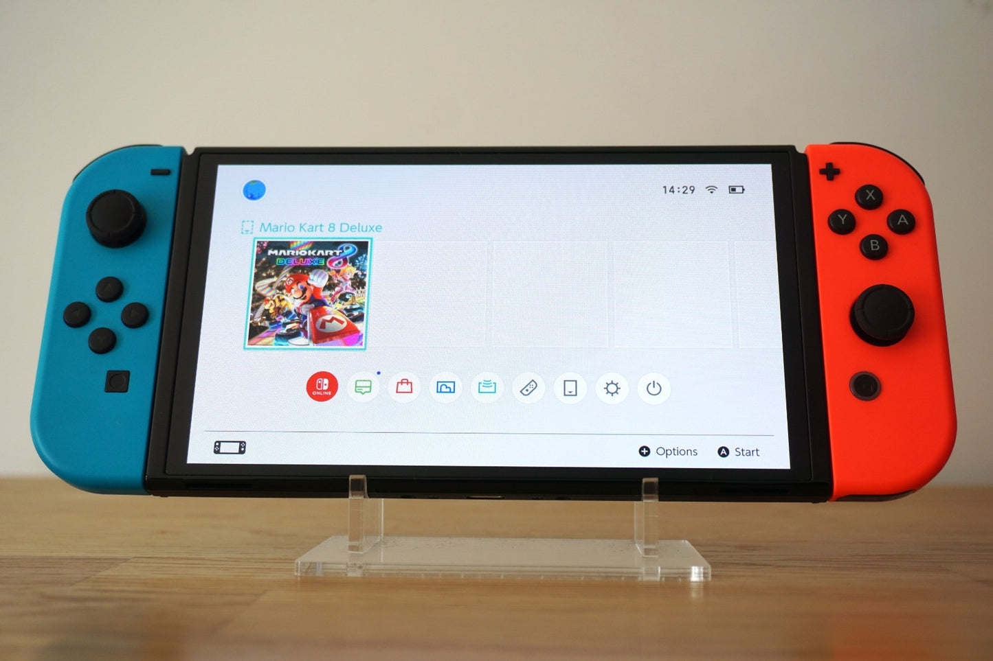 Nintendo Switch OLED Console 64GB Bundle | Neon Blue & Red | Mario Kart 8 Deluxe