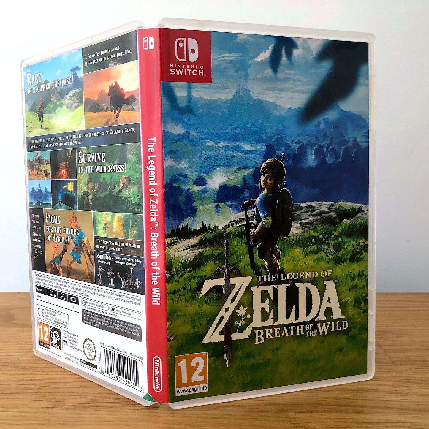 Angled front view of The Legend of Zelda: Breath of the Wild for Nintendo Switch, showing full front cover artwork.