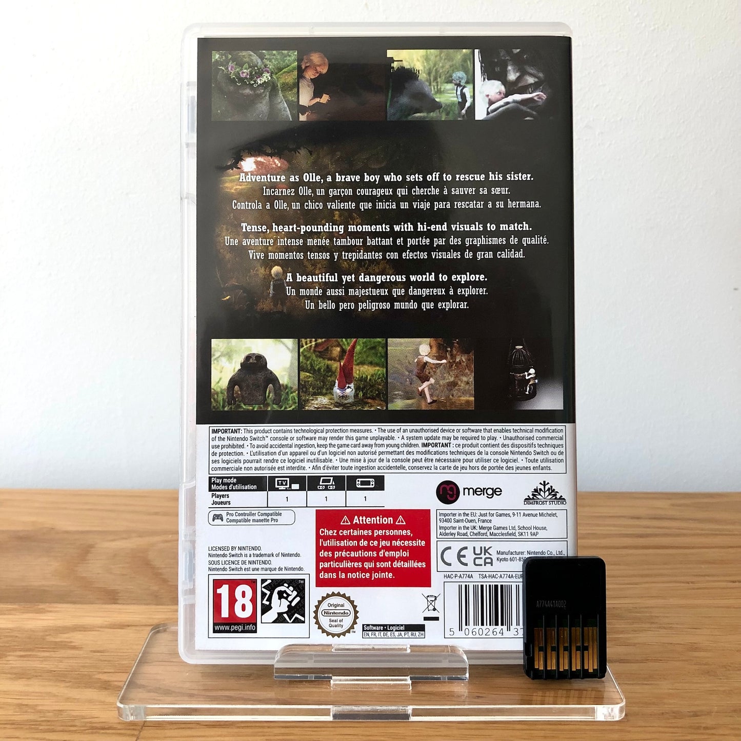 Back cover of Bramble: The Mountain King for Nintendo Switch, displaying game features and details.