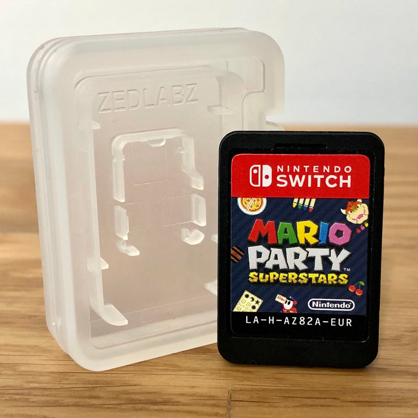 Cartridge front of Mario Party Superstars for Nintendo Switch, featuring game title.