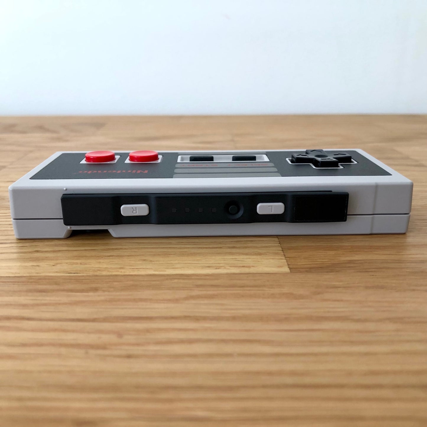 Top view of Nintendo Switch NES Online Controller. Showing shoulder buttons.