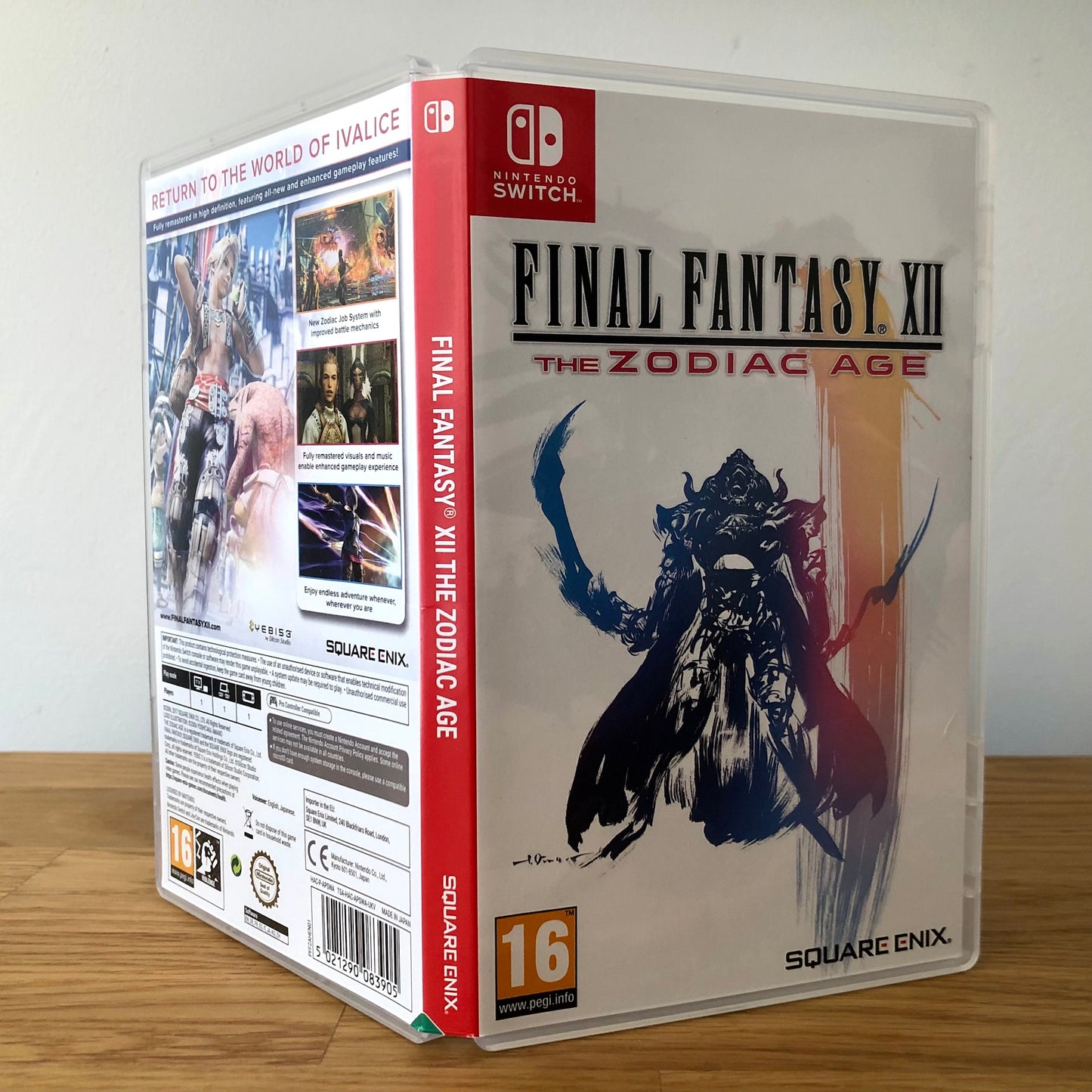 Angled front view of Final Fantasy XII The Zodiac Age for Nintendo Switch, showing full front cover artwork.