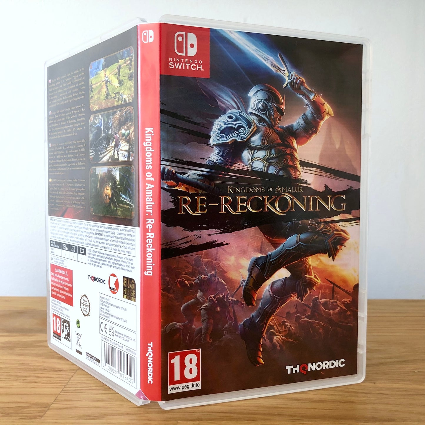 Angled front view of Kingdoms of Amalur: Re-Reckoning for Nintendo Switch, showing full front cover artwork.