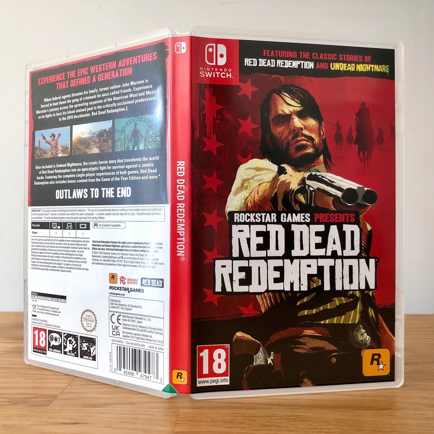 Angled front view of Red Dead Redemption for Nintendo Switch, showing full front cover artwork.