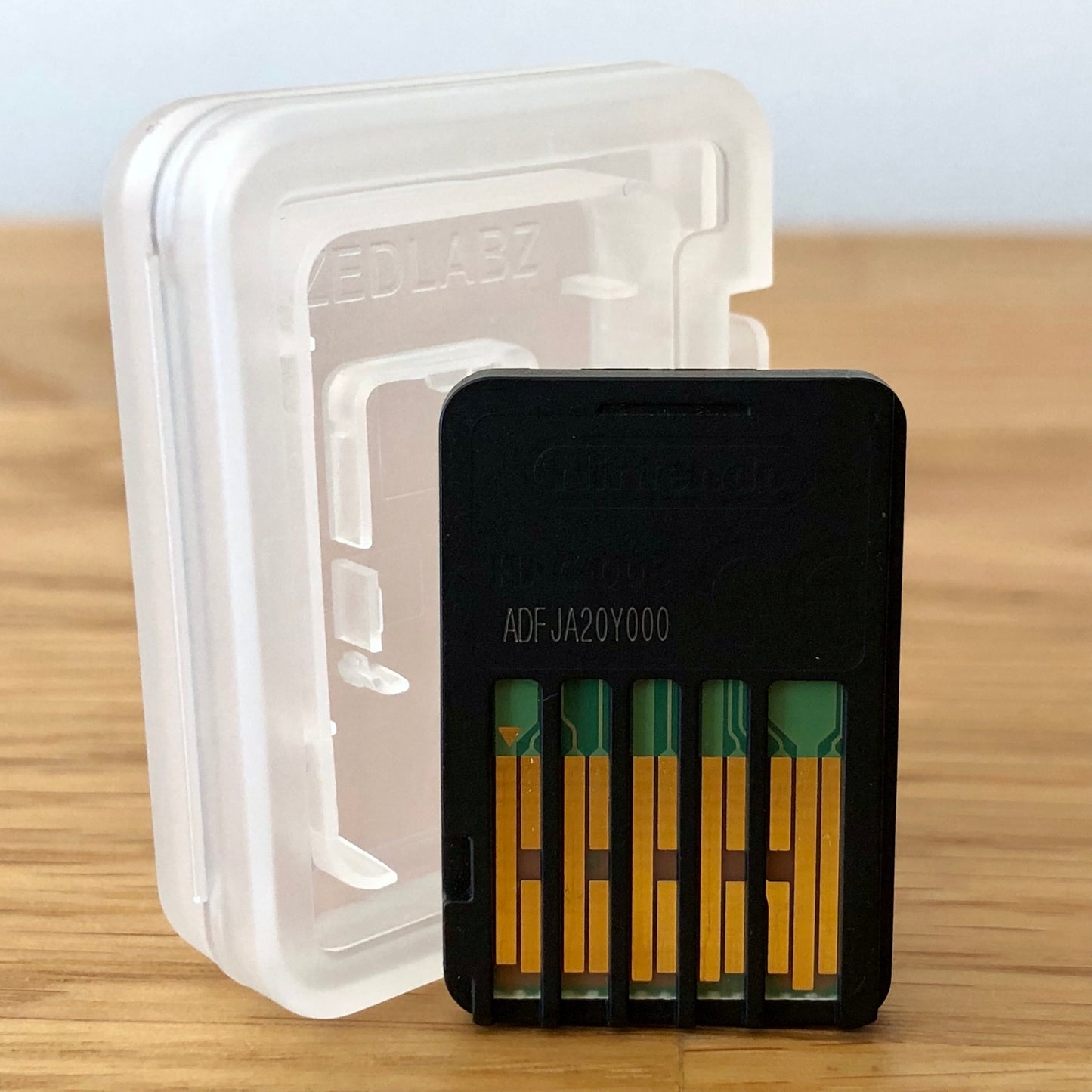 Back of Super Mario Party Nintendo Switch cartridge, showing rear label details and connectors.