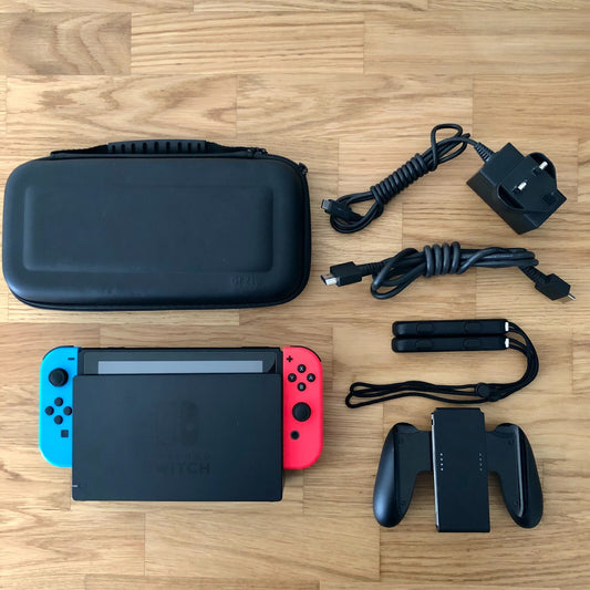 Nintendo Switch Console 32GB Bundle | Neon Blue & Red | Include All Accessories