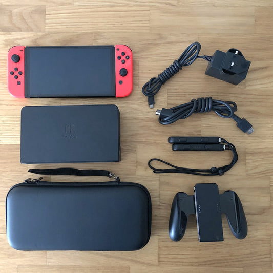 Nintendo Switch OLED Console 64GB 🪼Okay Condition with Travel Case 🚚 Same Day
