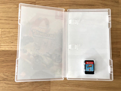 Inside the case of Hot Wheels Unleashed 2 Turbocharged for Nintendo Switch, showing the cartridge and case design.