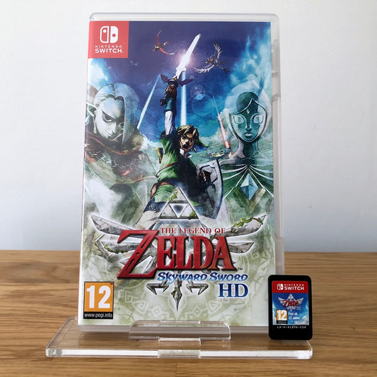 Front cover of The Legend of Zelda: Skyward Sword HD for Nintendo Switch, featuring game artwork, title, and front of cartridge.