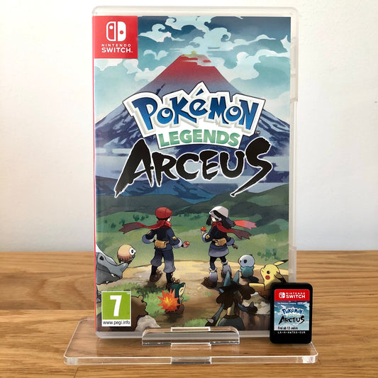 Front case cover of Pokémon Legends: Arceus for Nintendo Switch, featuring game artwork, title, and front of cartridge.