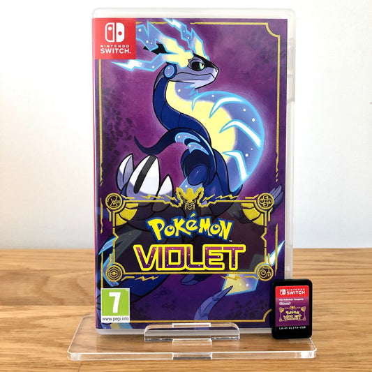 Front case cover of Pokémon Violet for Nintendo Switch, featuring game artwork, title, and front of cartridge.