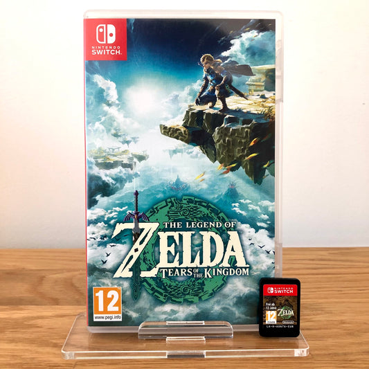 Front case cover of The Legend of Zelda: Tears of the Kingdom for Nintendo Switch, featuring game artwork, title, and front of cartridge.