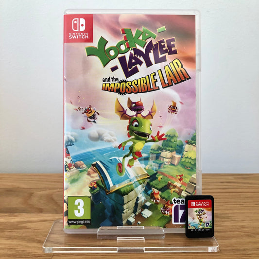 Front case cover of YOOKA-LAYLEE AND THE IMPOSSIBLE LAIR for Nintendo Switch, featuring game artwork, title, and front of cartridge.
