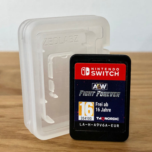 Front of AEW: Fight Forever cartridge for Nintendo Switch, showcasing game title.