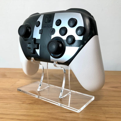 Nintendo Switch Pro controller: Smash bros. Edition, angled right view showing all the face buttons 