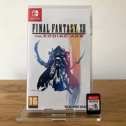 Front cover of Final Fantasy XII The Zodiac Age for Nintendo Switch, featuring game artwork, title, and front of cartridge.