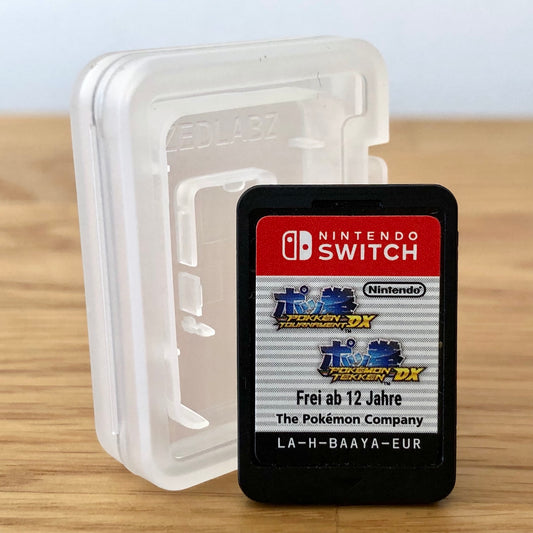 Front of Pokkén Tournament DX Nintendo Switch cartridge, showing game artwork and label.