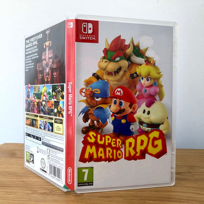 Angled front view of Super Mario RPG for Nintendo Switch, showing full front cover artwork.